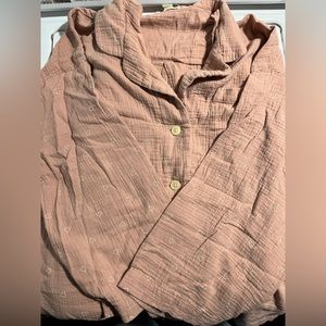 Madewell plus lightestspun oversized long pajama set in open hearts, size 2XL